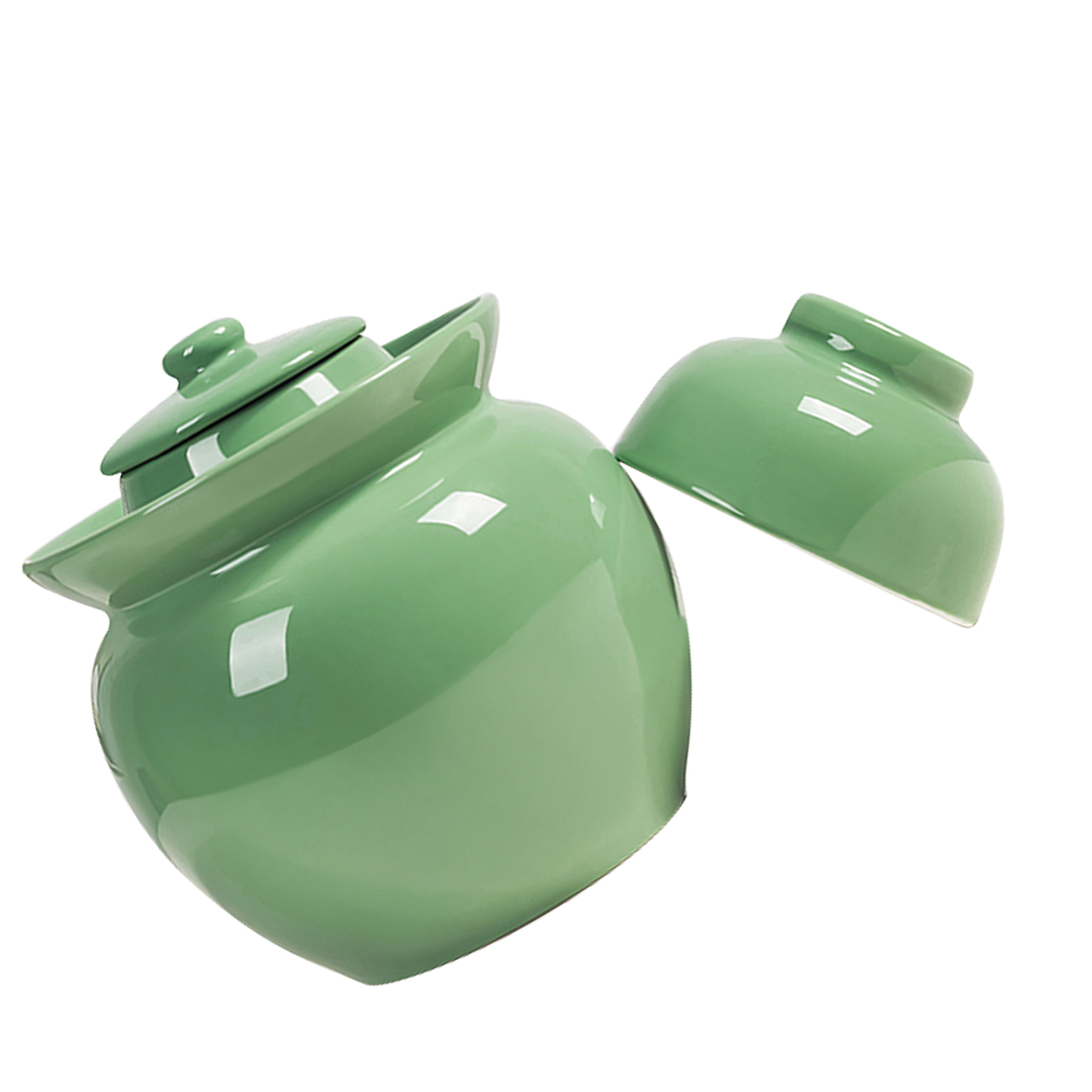 Traditional Pickle Jar Ceramic Pickle Container Fermentation Jar with Lid