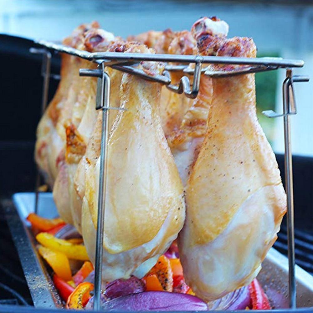 Chicken Wing Leg Rack For Grill Smoker Oven Stainless Accessories Roaster Barbecue BBQ Stand Vertical In Safe Steel T3A6