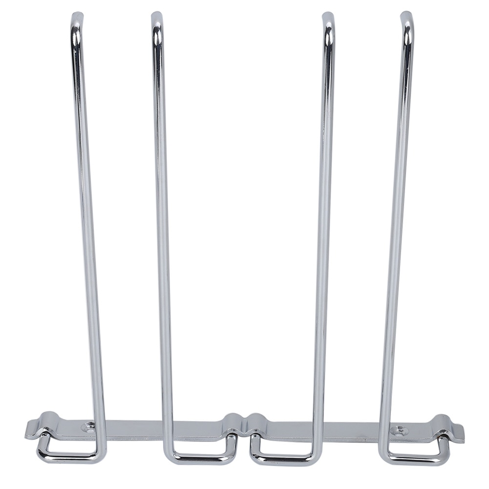 Stainless Steel Double Row Iron Chrome Wine Glasses Holder Wall Mount Stemware Rack Wall-Mounted Wine Glass Rack With Screws