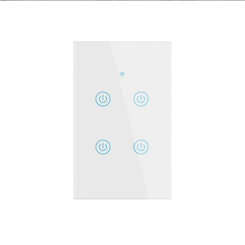 1/2/3/4 gang EWelink WiFi Smart Touch Switch AC100-250V Home Wall Button for Alexa and Google Home Assistant US Standard: 04