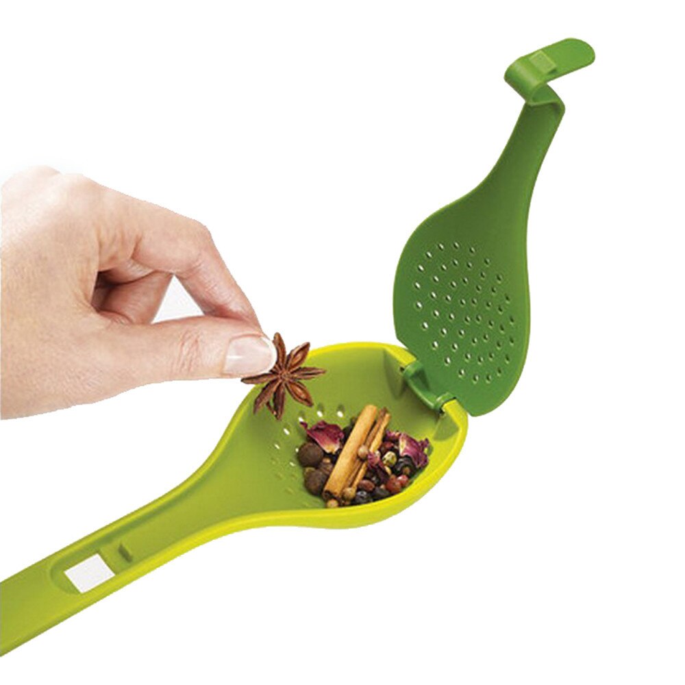 Krydderi pakke filter ske lang skaft suppe ske multi-purpose krydderi kogt suppe værktøj madlavning ske køkken tilbehør