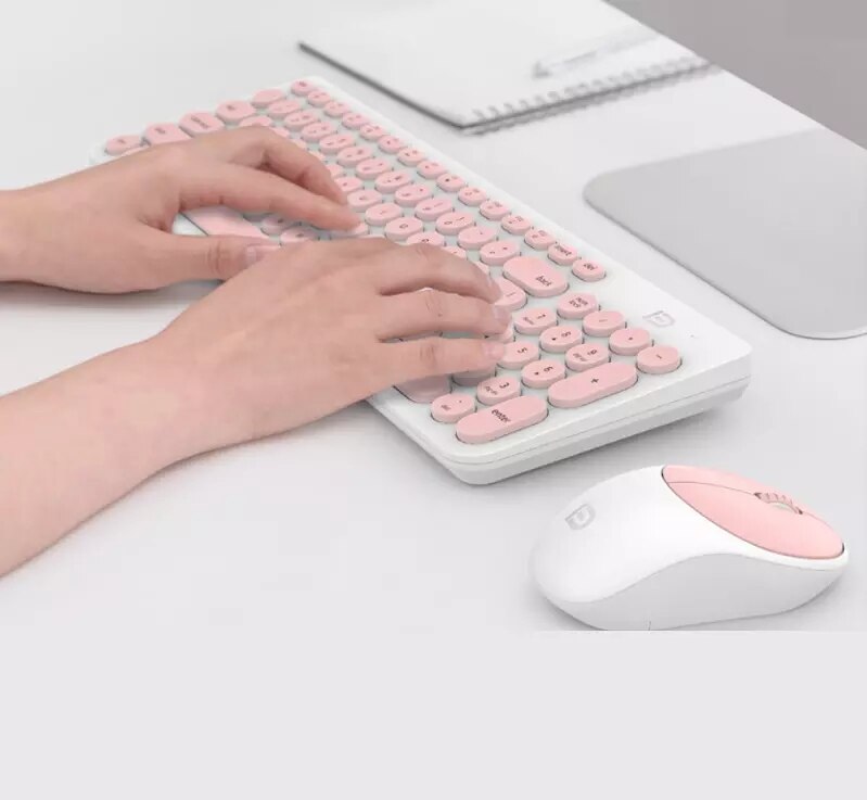 2.4g trådløse usb 2.0 104- tasters søte rosa tastatur og mus kombinasjon hjemmekontor bærbar stasjonær nyeste gaming tastatur