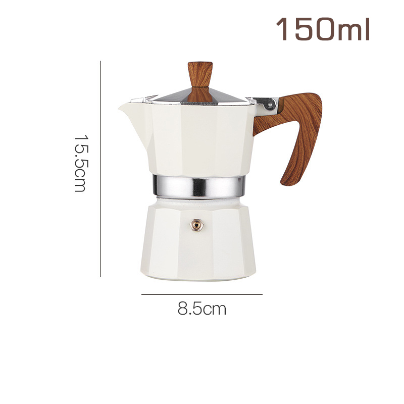 Przenośny ręcznie parzony ekspres do kawy kuchenka elektryczna zestaw dziesięciopunktowy zestaw do mokki do parzenia kawy w domu mała włoska ekstrakcja: White