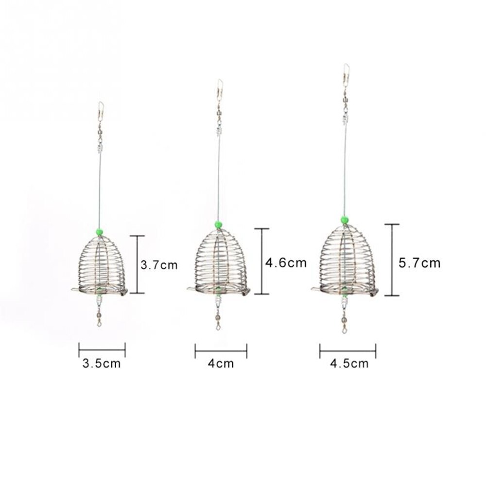 1 stks 3 Soorten Grootte Roestvrij Staaldraad Val Snare Pit Kooi Kleine Vis Aas Ronde Mand Lade Visgerei gereedschap Voor Vissen: small