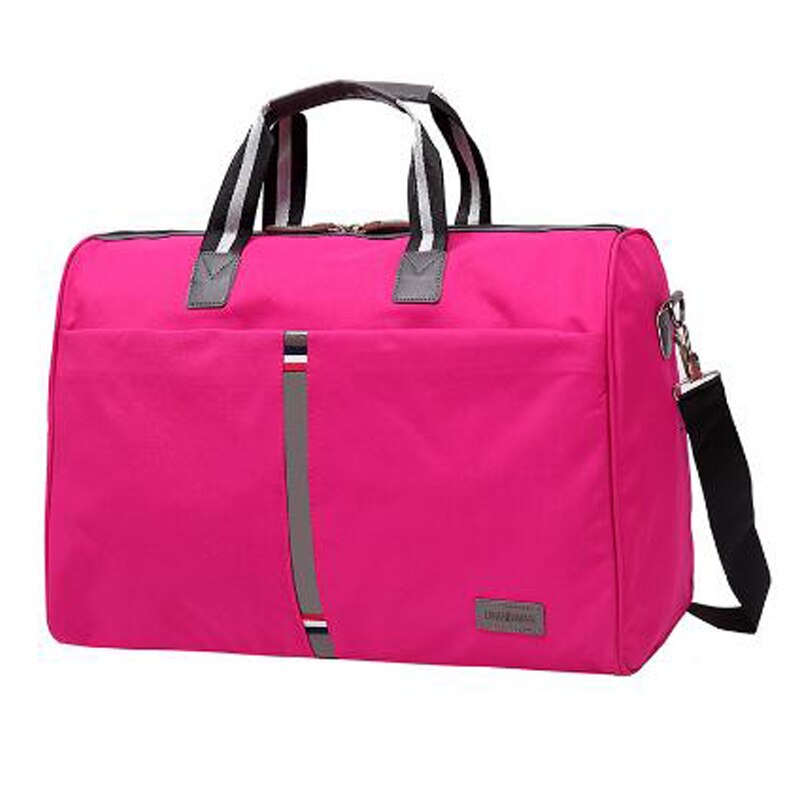 Waterproof Men's Travel bag Foldable Portable Shoulder Bags Women Travel Luggage Bag Large Capacity Travel Tote: Big Pink