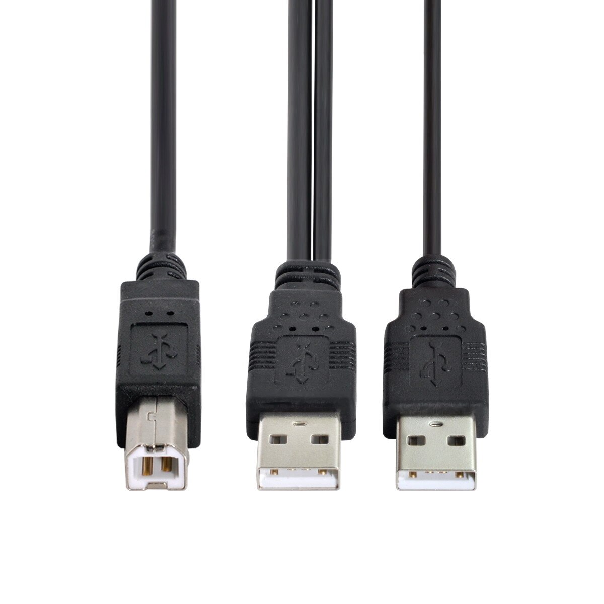 Jimier CY – câble double USB 2.0 mâle vers Standard B mâle Y 80cm pour imprimante et Scanner et disque dur externe