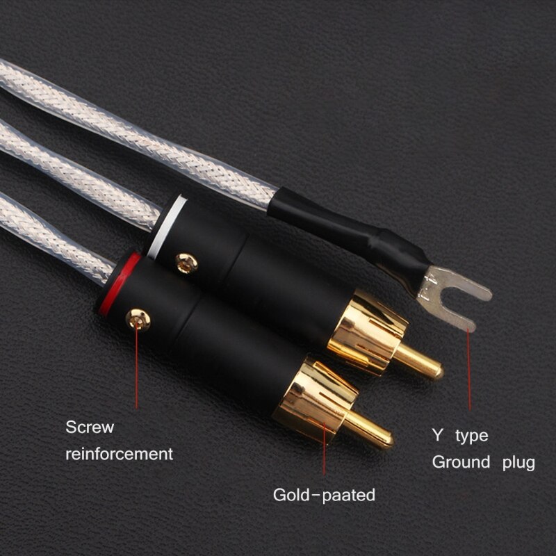 Koorts Grade Zwarte Lijm Lp Ptfe Geïsoleerde Verzilverd Cable Fonograaf Audiokabel Aardedraad