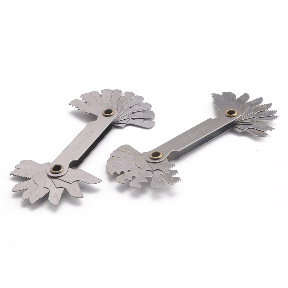 60 and 55 Degree Thread Measuring Gage Gauge 20cs Stainless Steel Metric Whitworth Screw Pitch Thread Plug Gage