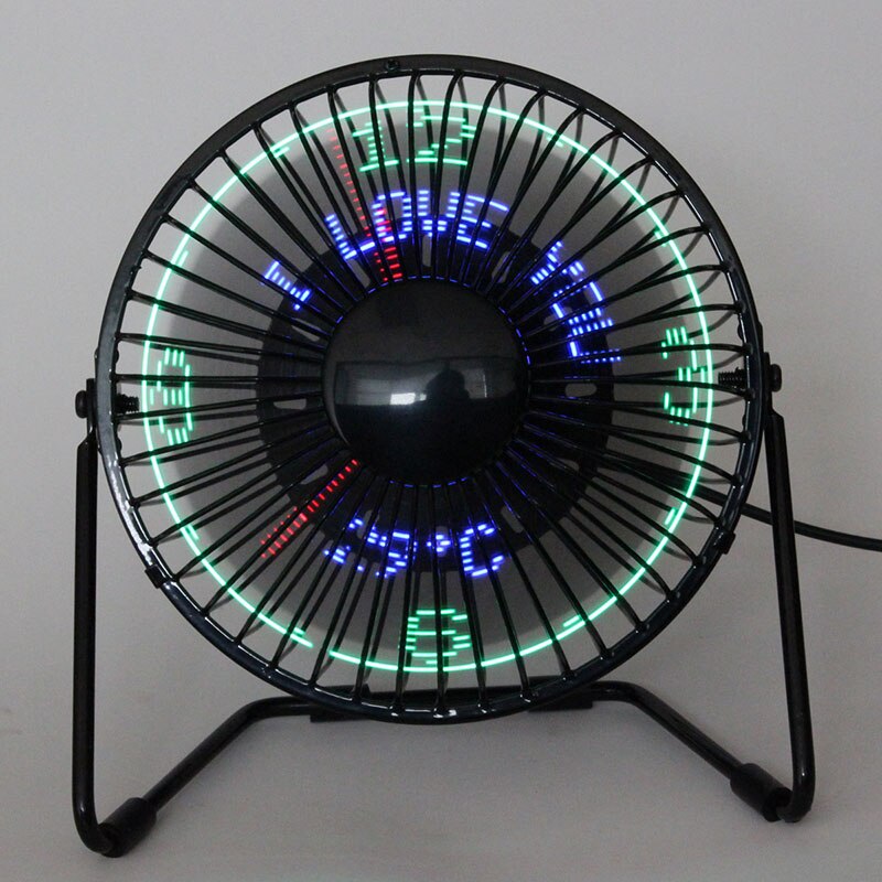 superventas USB reloj LED Mini ventilador con visualización de la temperatura en tiempo Real de escritorio 360 ventiladores de refrigeración de la Oficina para el hogar QJY99