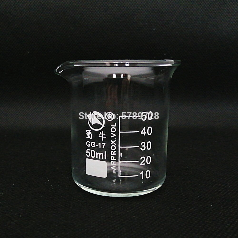 1Set Lab Glass Beaker 5/10/25/50ml Borosilicate Glass Laboratory Measuring Glassware School Study Lab Glass Beaker set