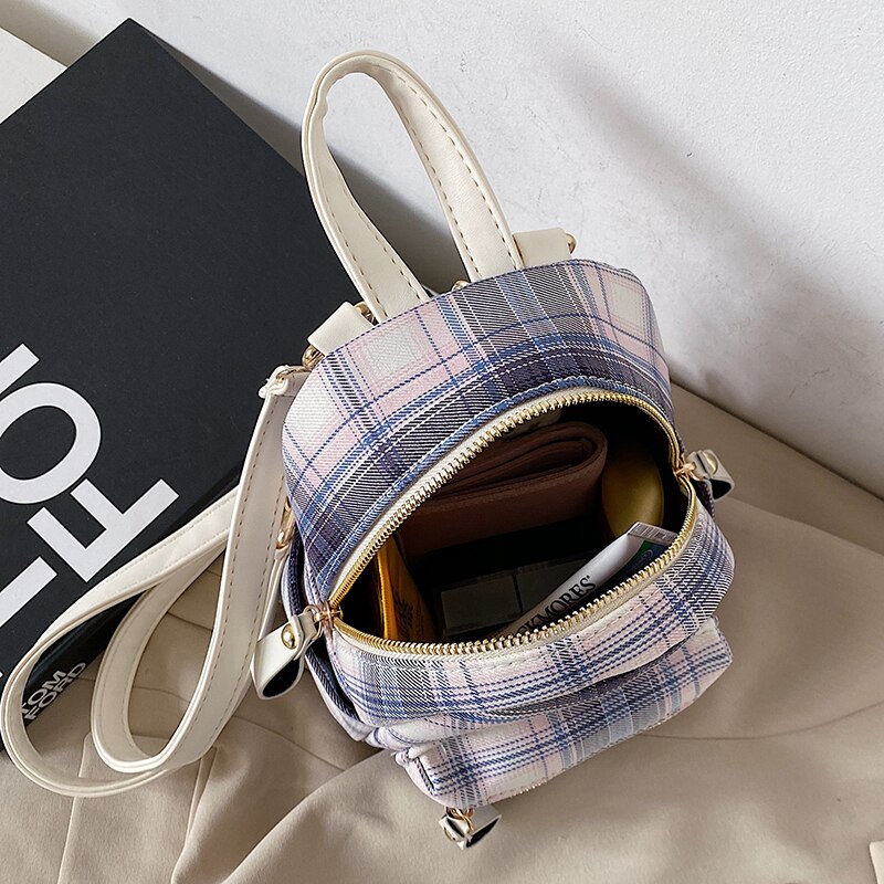 SEETIC Leather Mini Backpack Multi-Function Shoulder Bag Women Backpack Female Anti-Theft Backpack For Teenager Girls