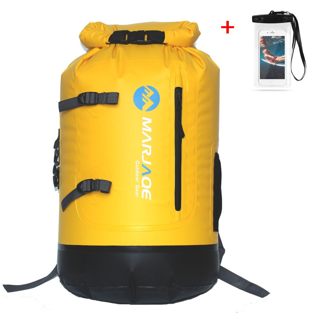 30l waterdichte droge tassen anti-aging ipx 6 zwemrugzakken met oprolbare bovenkant strandtas duikkajakzak 500d pvc-gaasdoekmateriaal: 30l geel