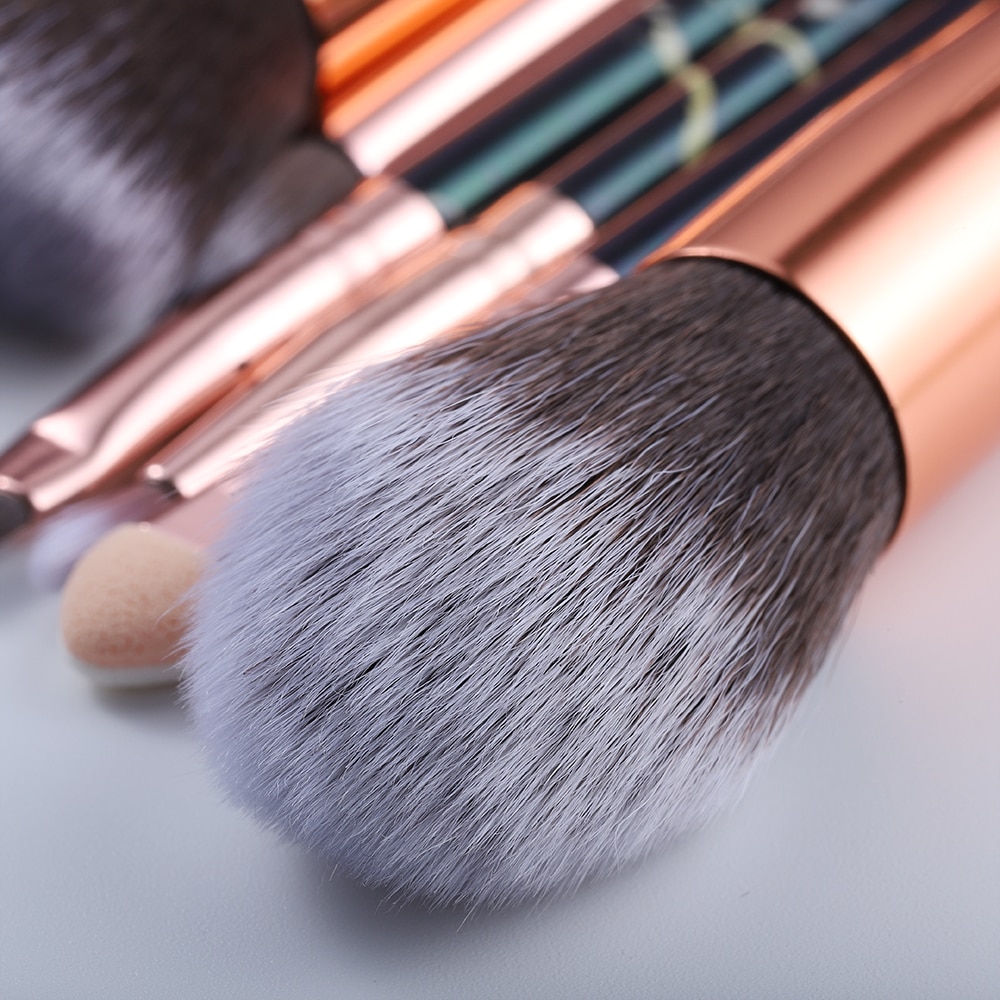 FLD10/15Pcs Marble Kabuki Makeup Brushes Set Cosmetic Eye Shadow Foundation Blush Blending Beauty Make Up Brush Tools Maquiagem