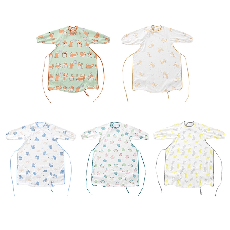 Combinazione di bavaglino e grembiule a copertura totale per lo svezzamento del bambino