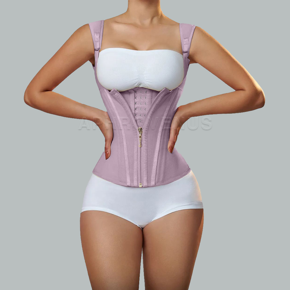 Fajas Colombianas – Corset d'entraînement de taille à Double Compression pour femmes, avec fermeture éclair réglable en os et yeux à crochet, modelant le ventre plat