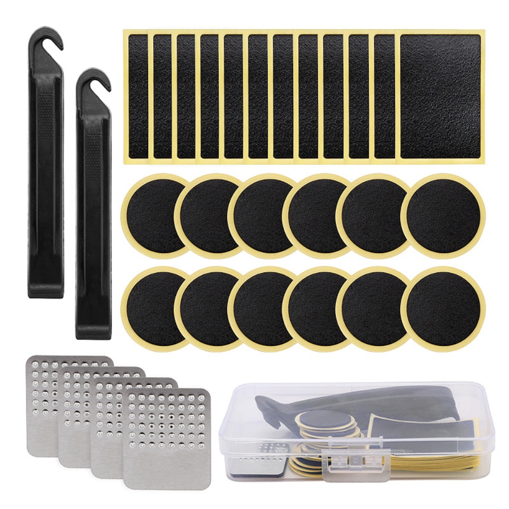 Bicycle Tire Repair Kit Tool Set Inner Tube Patching Tyre Filler Glue Cycling Puncture Repair Tools Outdoor Bike Accessories: B 30PCS Repair Kit
