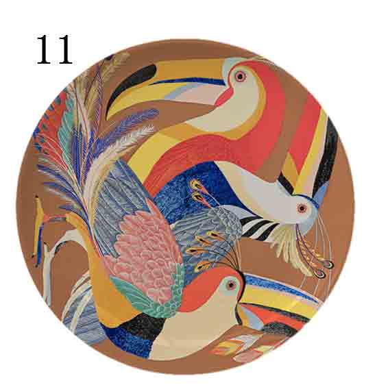 Europese Equatoriale Jungle Plaat, Bloem, Vogel, Dier Keramische Decoratie Vlakke Plaat, Model Kamer Decoratie, muur Opknoping Plaat: Kaki