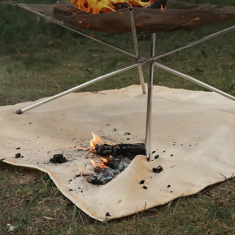 Udendørs camping brandsikker klud picnic grill isoleringsmåtte flammehæmmende højtemperatur brandtæppe glasfibermåtte