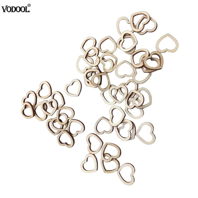 100pcs/50pcs Wooden Love Heart Shape Wedding Table Scatter Decoration Party Home Ornaments Plywood Wooden Material