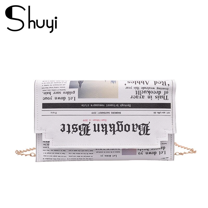 Newspapers modeling day clutch bag letter envelope bag casual shoulder bag purse evening bags with clothing wallet messenger bag