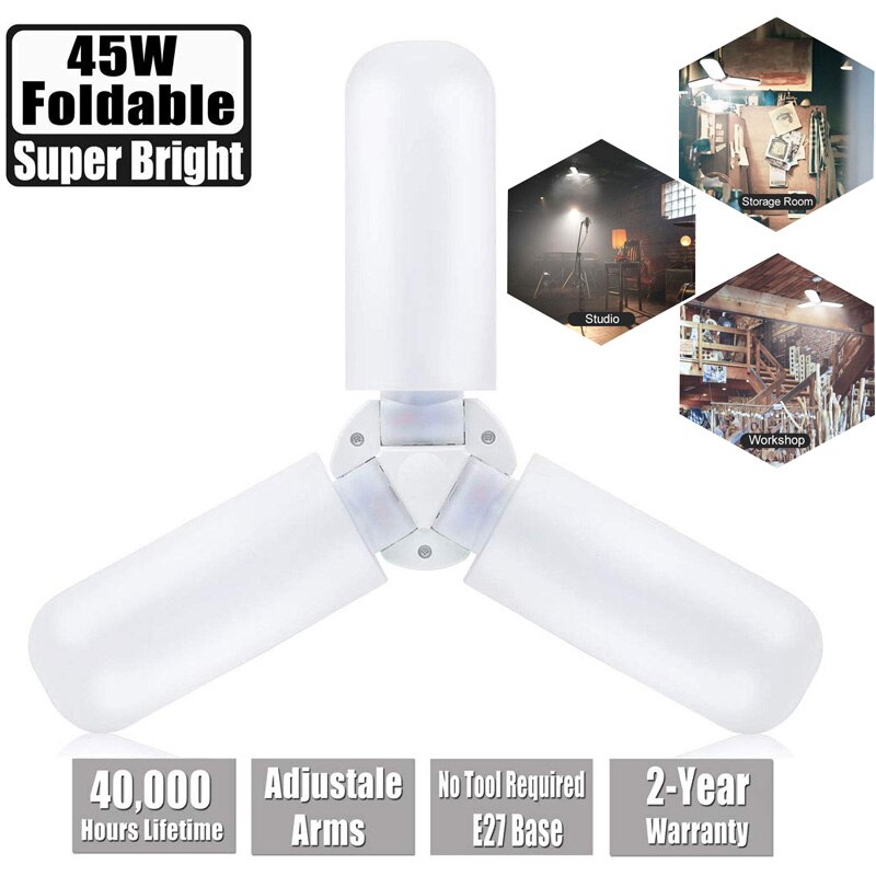 LED Garage Lights Deformable 45W Shop Lights for Garage Workshop Basement _WK