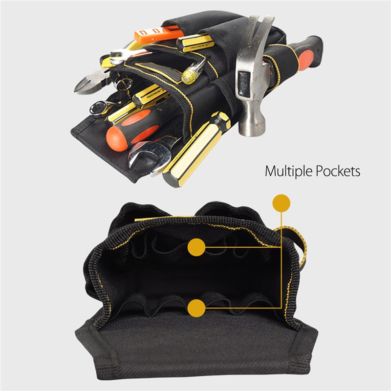 Electrician Tool Pouch Waist Bag Multi-function Screwdriver Hammer Wrench Drill Storage Tool Bag With Adjustable Belt
