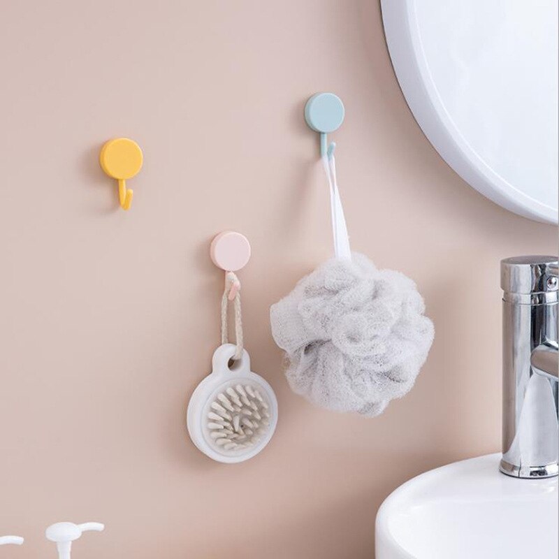 Badkamer Haak 10 Pack Badkamer Nail-Gratis Haak Nordic Stijl Geen Sporen Op De Muren Plakken Kleding Haak magic Sticky Haak