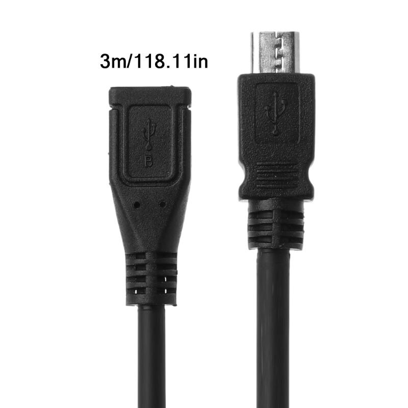Micro Usb Female Naar Male Data Sync Extension Cable Cord Voor Samsung Mobiele Telefoon Tablet 0.3M/1M/2M/3M/5M