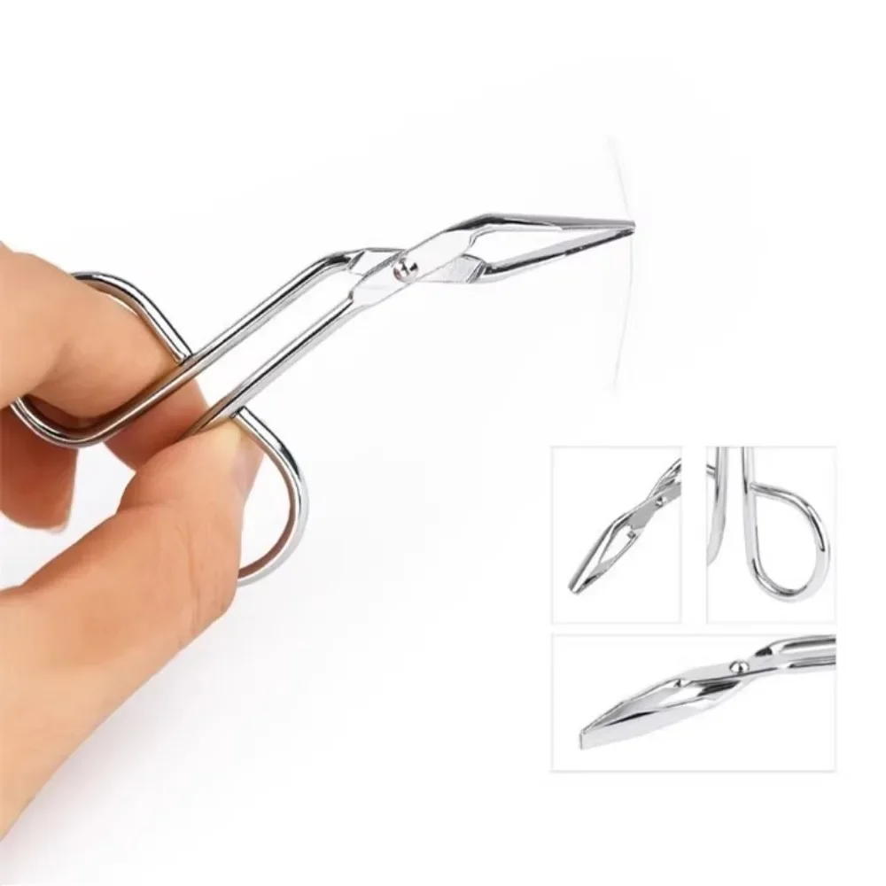 Schaar Gevormde Wenkbrauw Pincet Platte Kop Wimper Pincet Fijne Haren Trekker Oog Wenkbrauw Clips Neus Haar Verwijdering Schoonheid Make-Up Tools