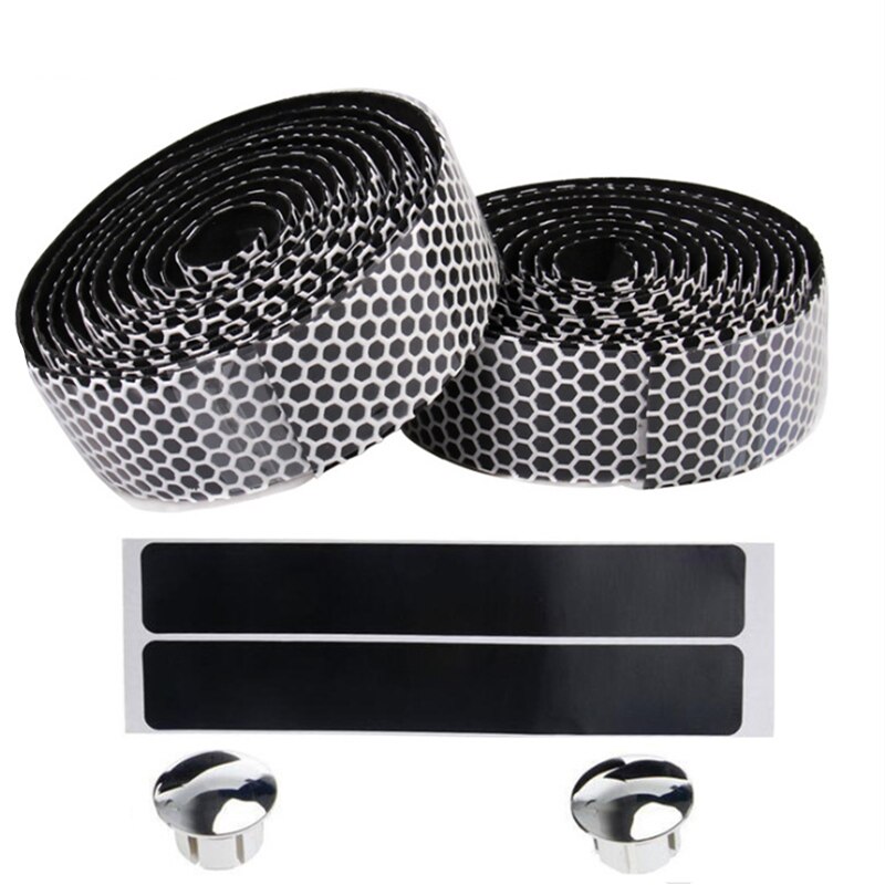 Road Bike Handlebar Wrap Belt 1 Pair Bicycle Handlebar Bandage Disruptive Pattern Mountain Bike: White