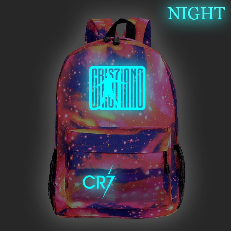 Cristiano Ronaldo CR7 Luminous Backpack Students Boys Girls Bags Schoolbag Teens Daily Rucksack for Kids Teens: 5