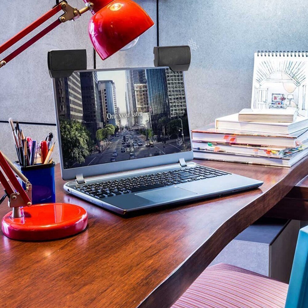 A Pair 3.5mm Stereo SerB 2.0 Power Hanging Loudser for Laptops PC