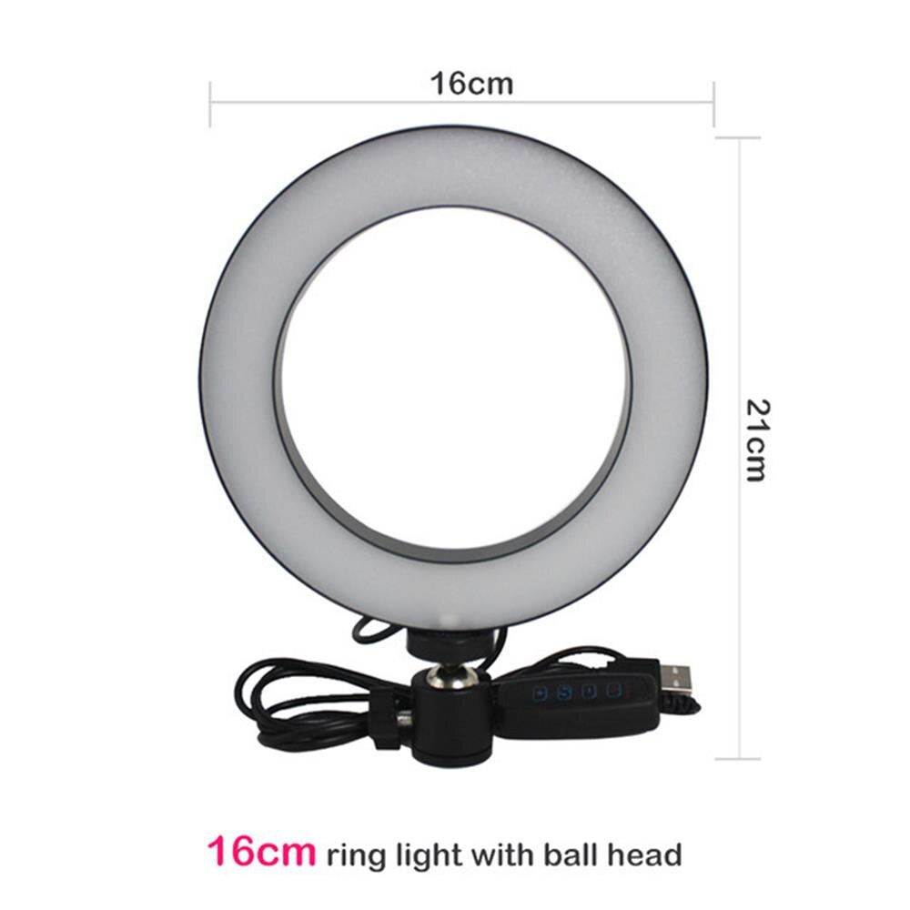 Videolys lampe ring fylle lys m/stativ selfie tre-trinns fotograferingsstativ belysning led ring lys universal foto sudio