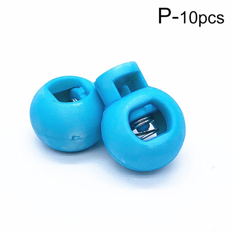 Cierre de cable de resorte de bola redonda de plástico, Clip de tope de cordón ajustable de Color sólido para ropa deportiva, accesorios de ropa DIY, 10 piezas: P