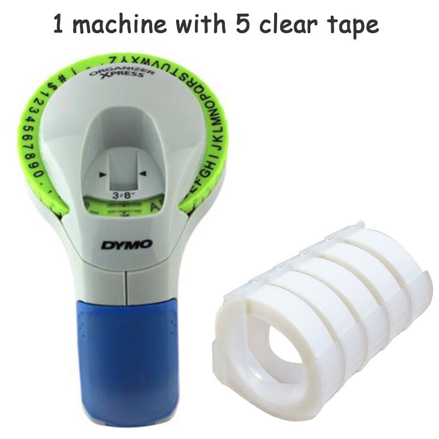 Combination of Machine and Ribbon Dymo 12965 Manual Label Maker Diy Embossing Label Printers for 9mm 3D Embossing Label Tapes: 12965-9C5