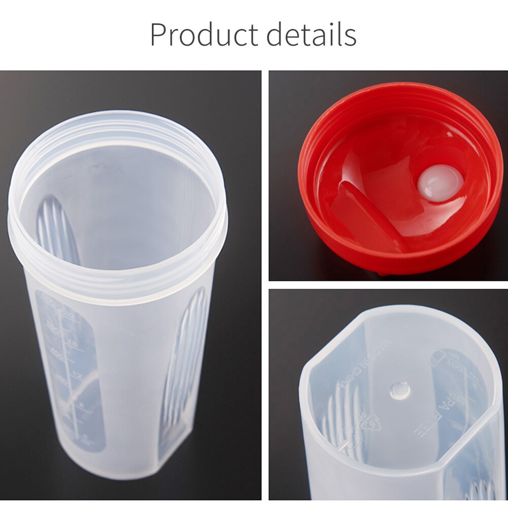 Shaker flaske valleproteinpulver blandingsflaske sports ernæring protein shaker fitness vandflaske