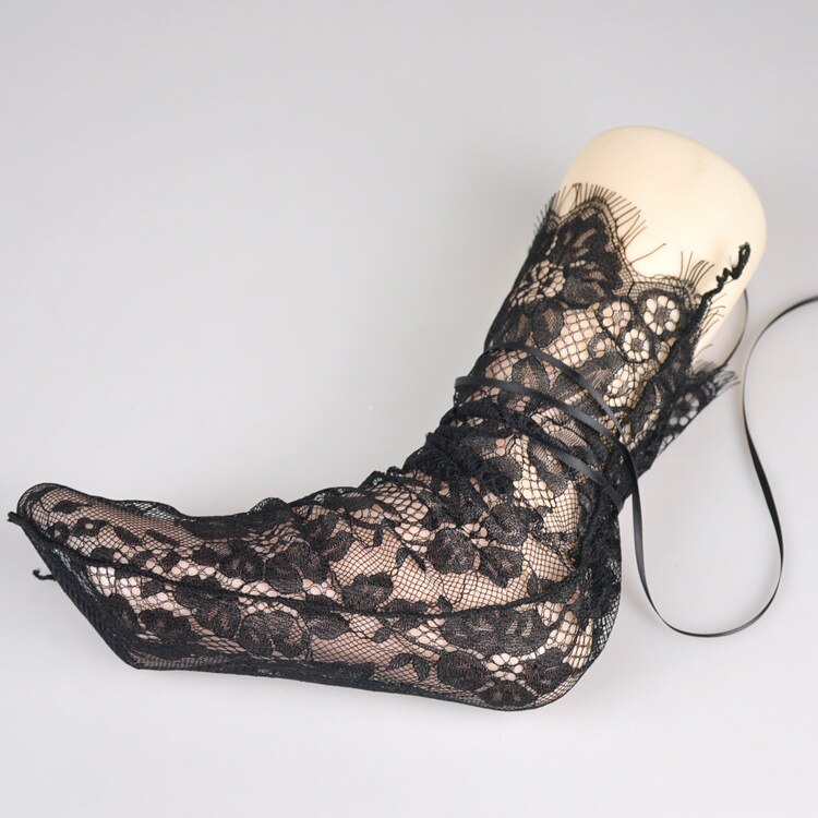 Kasure bloemenpatroon kant enkelsokken dames transparante sexy mesh sokken sprint zomer