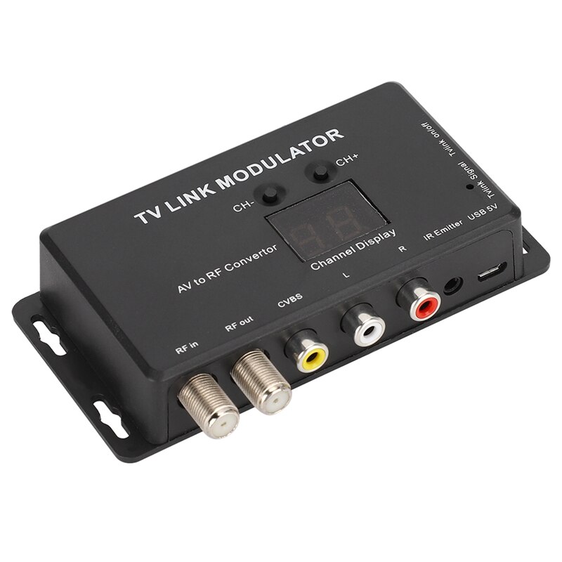 TM70 UHF TV LINK Modulator AV to RF Converter IR Extender with 21 Channel Display PAL/NTSC