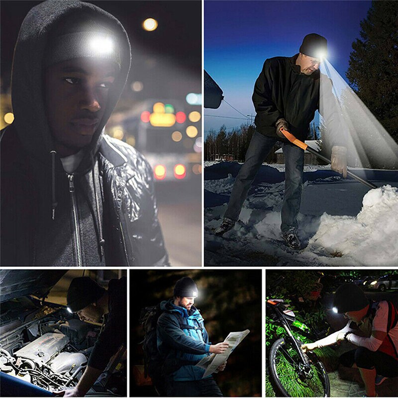 Plein air unisexe LED bonnet chapeau avec USB Rechargeable batterie haute puissance lumière hommes et femmes comme roman pratique