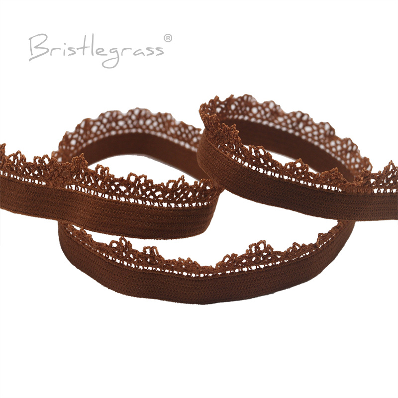 BRISTLEGRASS 2 5 10 Yard 3/8 "10mm Picot pętli Frilly koronki wykończenia gumki dekoracyjne elastan zespoły pałąk bielizna sztuka szycia