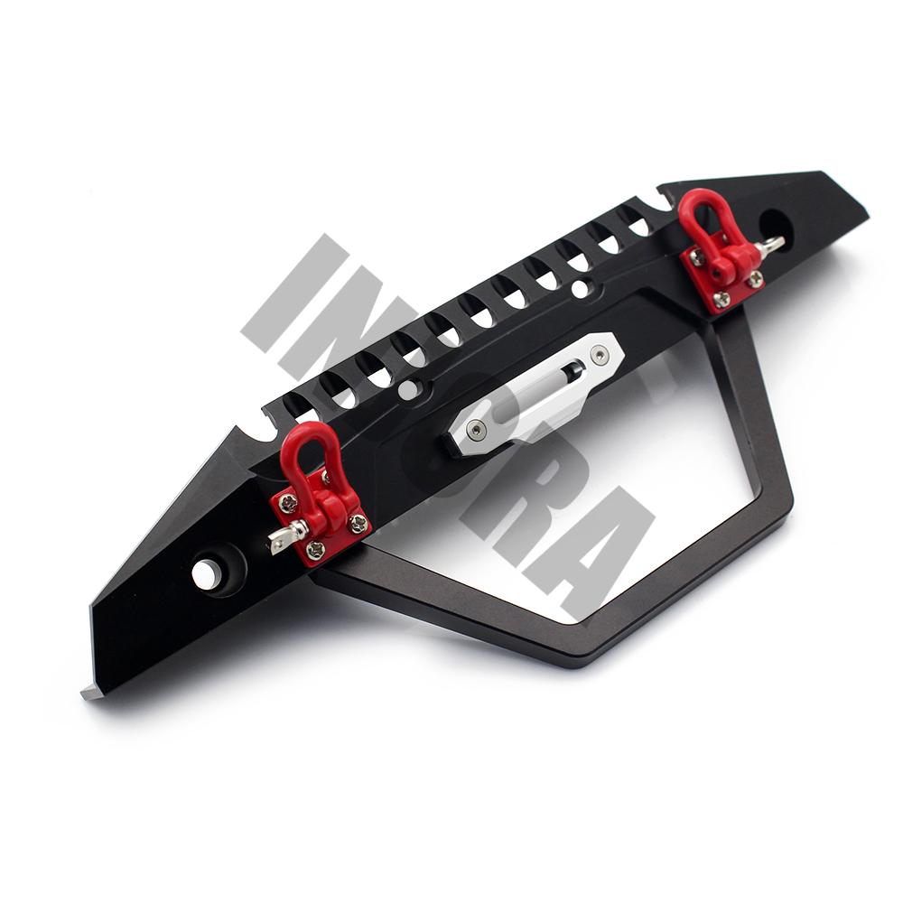 INJORA Métal Front Bumper avec LED Lumière pour 1/10 RC Crawler Axial SCX10