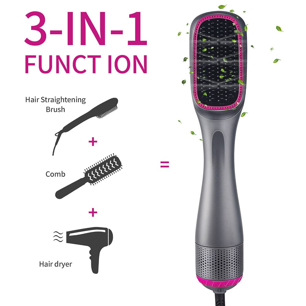 Ceramic Hair Dryer Blow Dryer Comb Multifunctional Air Styler Brush Blow Drier Hair Blower Brush Ionic Straightening Brush