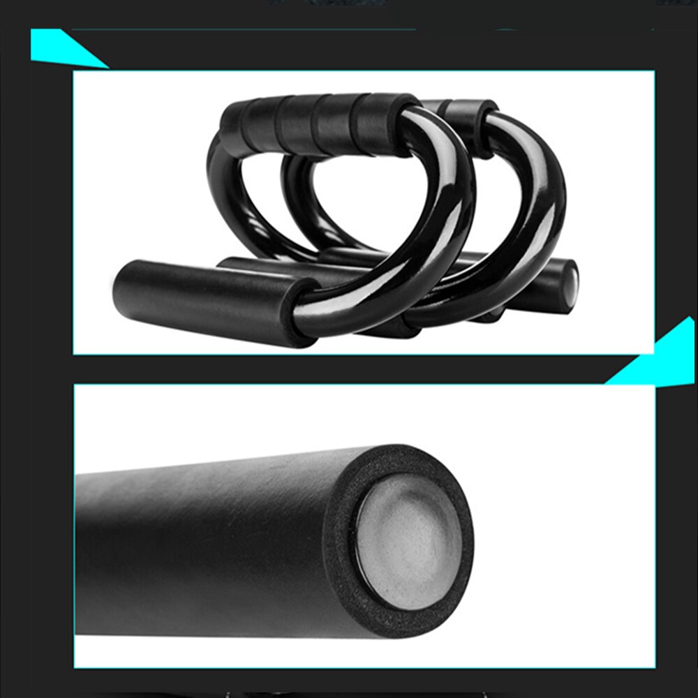 1pair S-Shape Push-up Bracket Anti-Slip Body Building Training System Handle Comfort Grips Workout Equipment