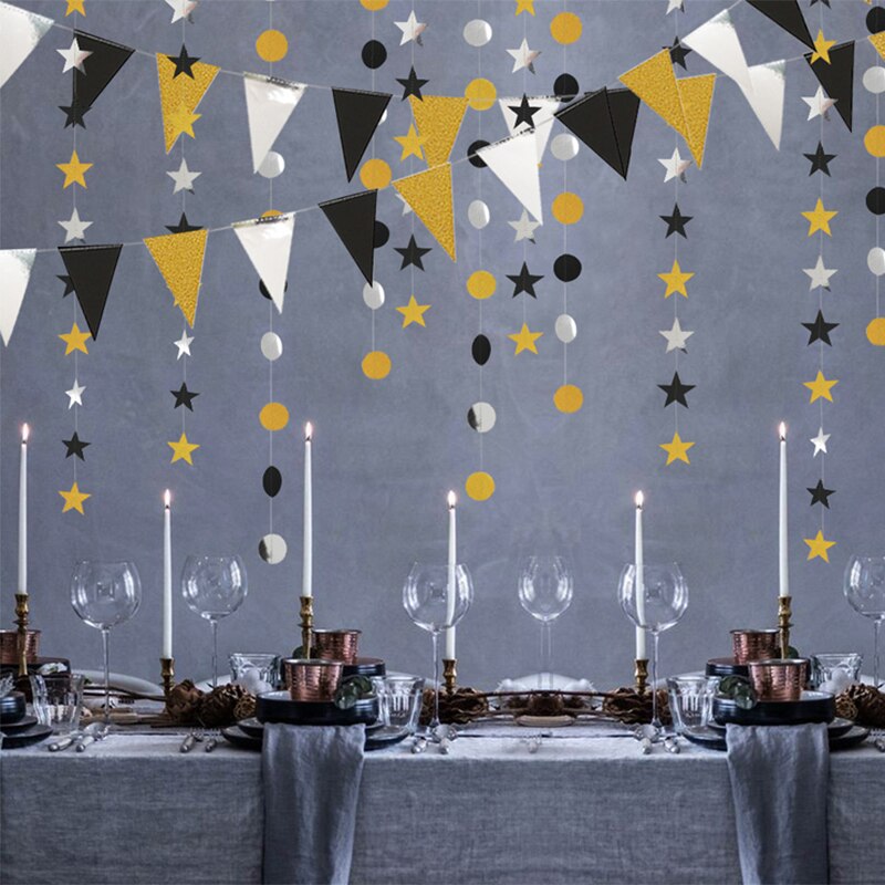 2022 Graduation Congratulation Party Hat Banner Paper Cap Star Garland Wall Hanging for School Congrats Grad Balloons Decoration