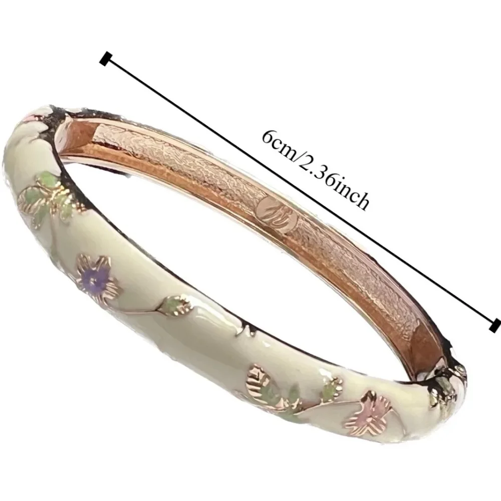 Emalje kinesisk cloisonné armbånd dobbelt armbånd kinesisk pæon filigran blomst armbånd traditionel vintage håndarmbånd