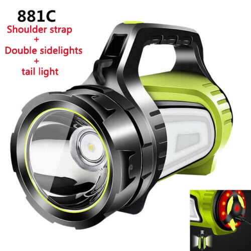 200W Portable Spotlight Long Battery Life Searchlight Rechargeable Flashlight Waterproof Torch Lantern Camping Lamp Light: 881C