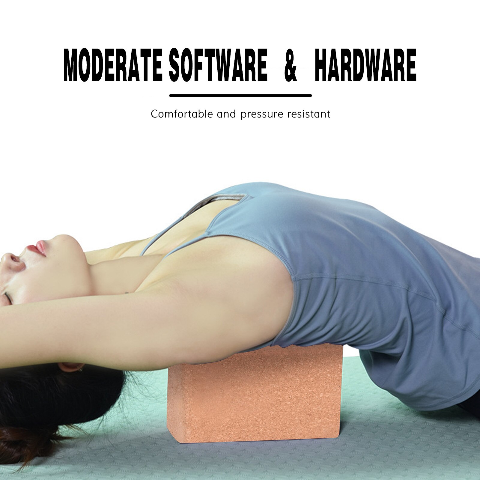 Yoga Blocks Cork Brick Non-Slip High Density Wood Improve Strength Enhance Stability Balance for Yoga Pilates Fitness Home Gym