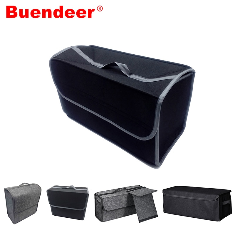 Buendeer auto kofferbak organizer zachte vilt opvouwbare opbergdoos brandwerende organizer auto opbergzak auto opberggereedschap