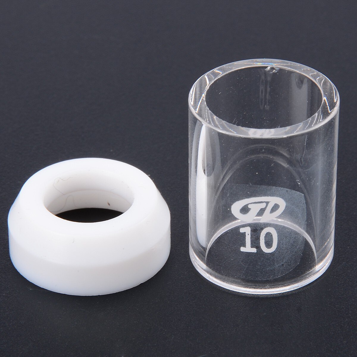 9 Pcs #10 Pyrex Glass Cup TIG Welding Gas Lens Parts Practical Glass Chuck Set Suitable For WP-17/18/26 TIG Welding Torch