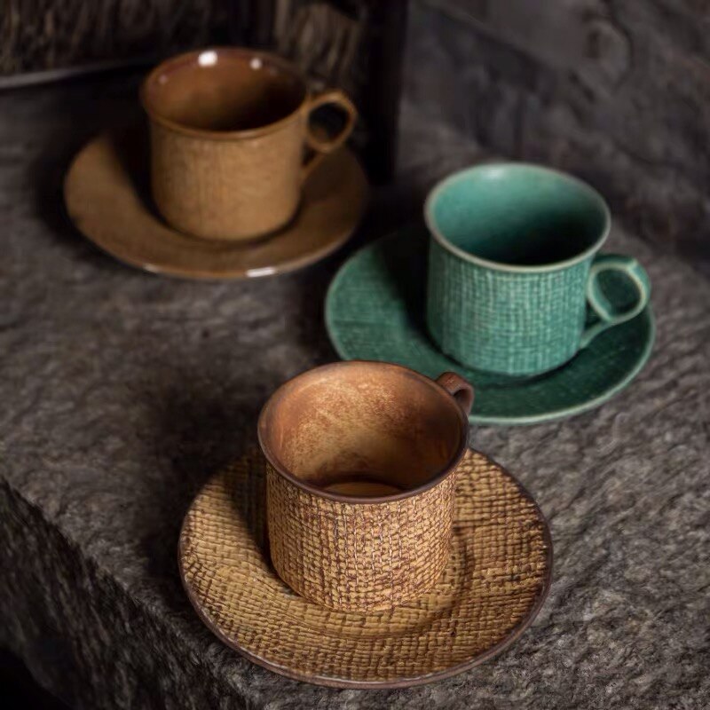 Hemmakontor mugg kaffekopp mjölkkopp kontor vattenkopp keramisk kopp keramik mönster tekopp retro restaurang kaffekopp vinkopp